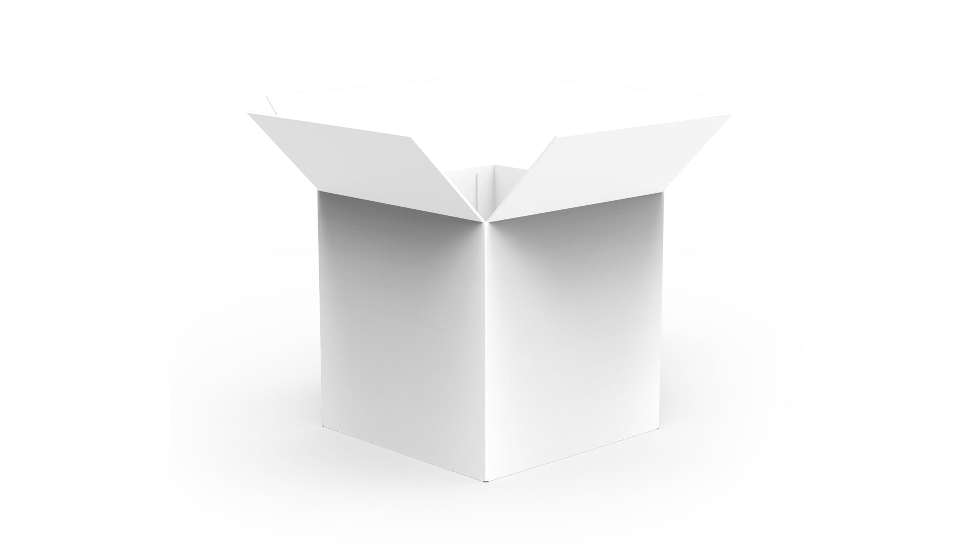 An open, unprinted white box