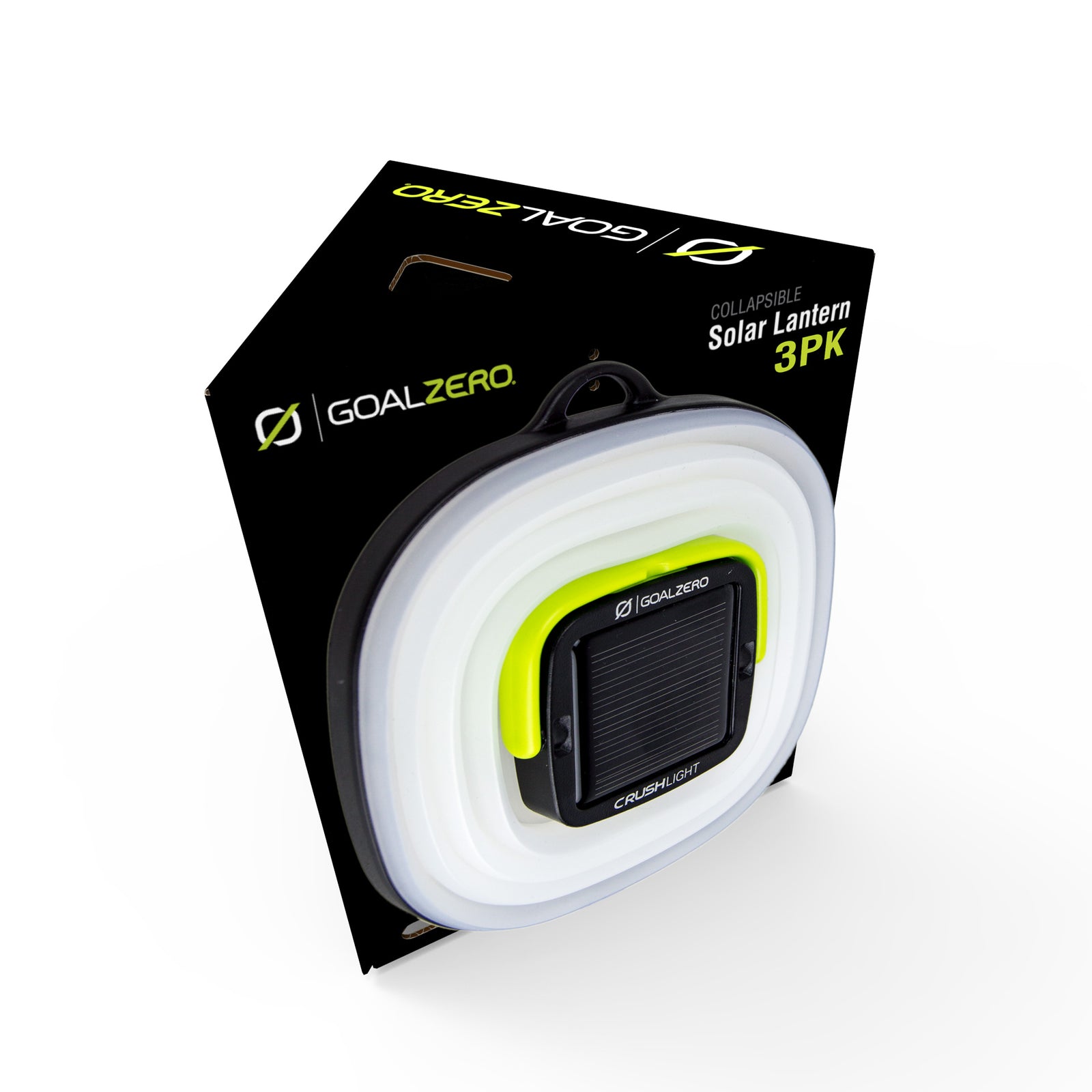Goal Zero collapsible solar lantern retail package concept, folded